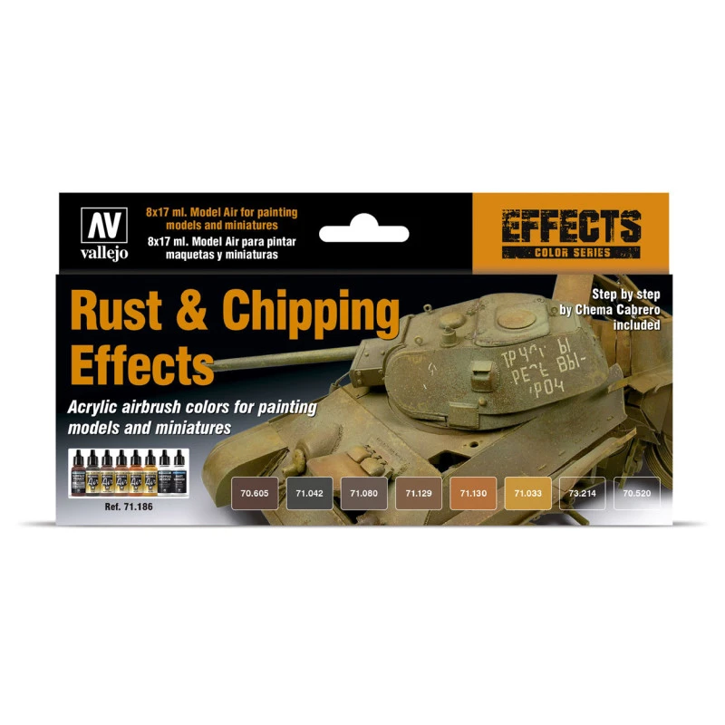 Model Air Rust & Chipping Effects 8 Kleuren -71186 3 Model Air Rust & Chipping Effects 8 Kleuren -71186