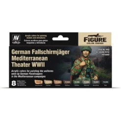Model Paint Set - GERMAN FALLSCHIRMJAEGER MEDITERRANEAN THEATER WWII - ACRYL SET -70.188